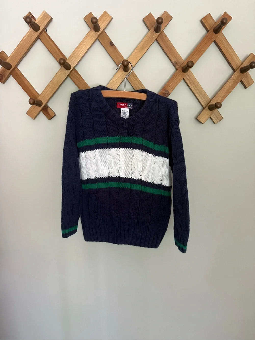 Vintage Gymboree Navy Cable-Knit V-Neck Sweater